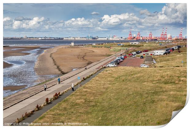 Wallasey Coast Print by Philip Brookes