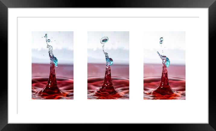 Blue on Red Collisions with a Single Valve Framed Mounted Print by Antonio Ribeiro