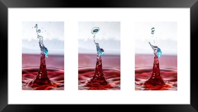 Blue on Red Collisions with a Single Valve Framed Print by Antonio Ribeiro