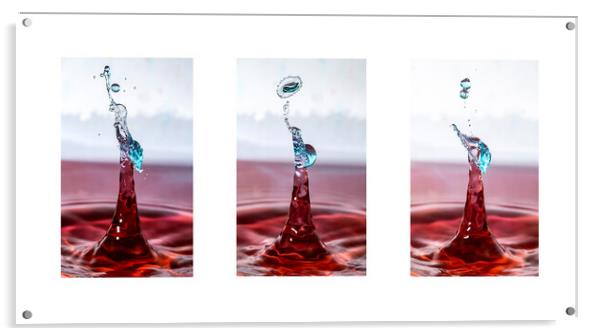 Blue on Red Collisions with a Single Valve Acrylic by Antonio Ribeiro