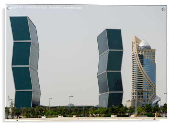 Zig Zag towers at Lusail city, Qatar Acrylic by Lucas D'Souza