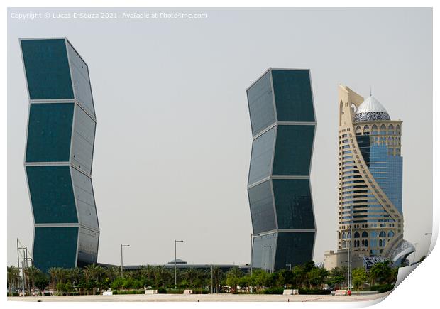 Zig Zag towers at Lusail city, Qatar Print by Lucas D'Souza