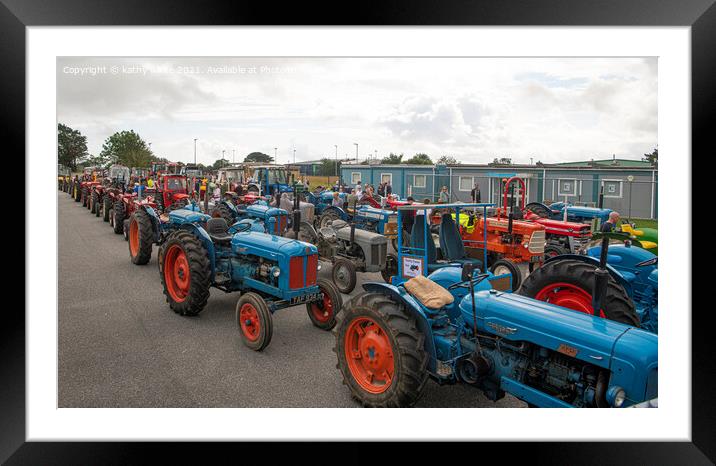 Vintage Tractor run Framed Mounted Print by kathy white