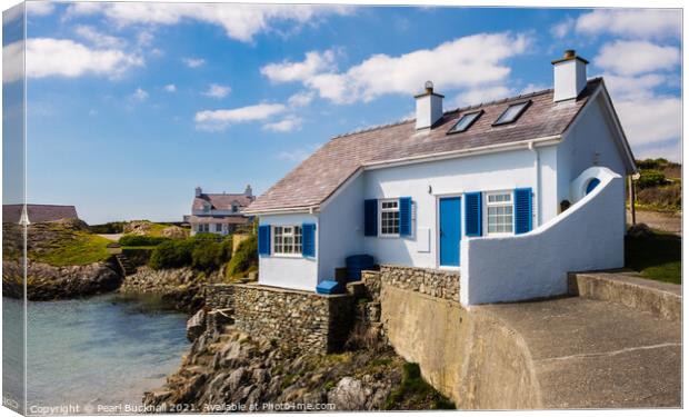 Rhoscolyn Cottage Anglesey Wales Canvas Print by Pearl Bucknall