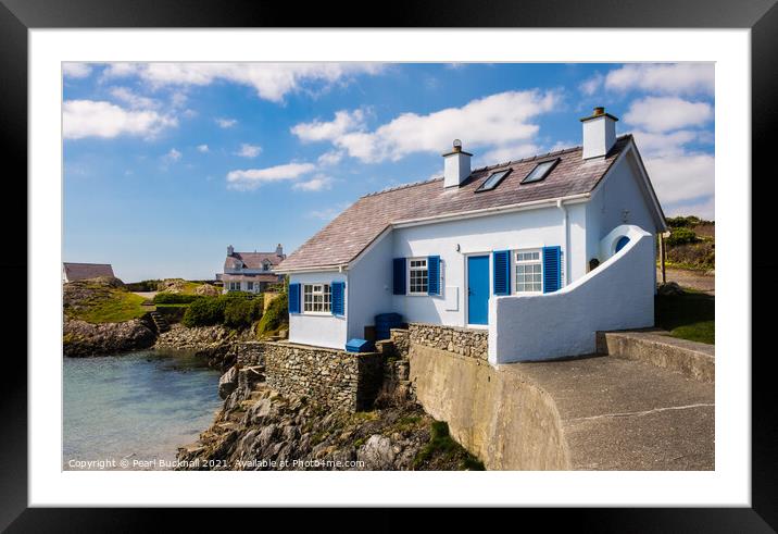 Rhoscolyn Cottage Anglesey Wales Framed Mounted Print by Pearl Bucknall