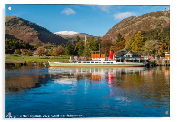 Lady of the Lake Steamer, Ullswater Acrylic by Photimageon UK