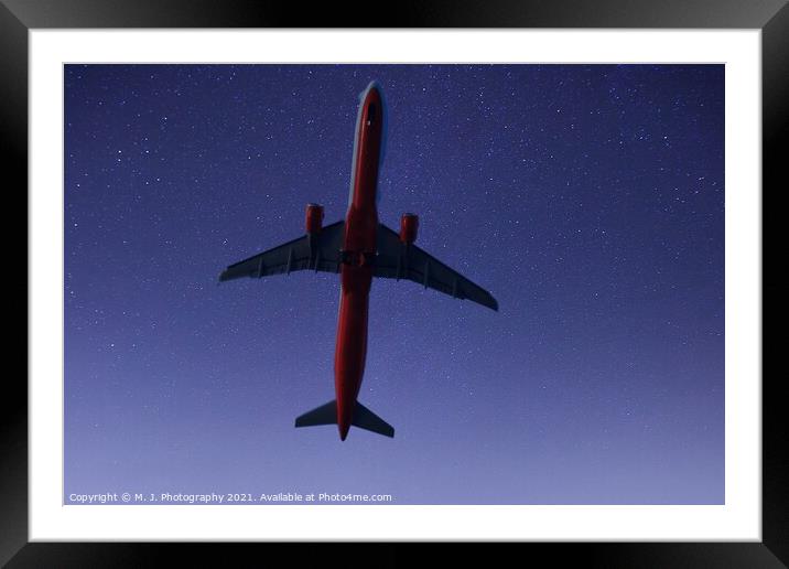 The sky plane Framed Mounted Print by M. J. Photography