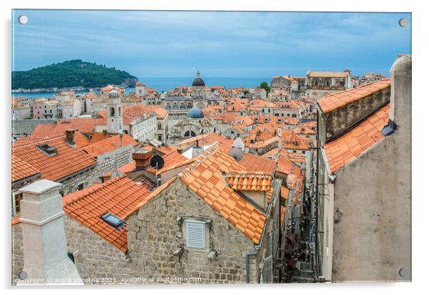 Dubrovnik city center Acrylic by Maria Vonotna