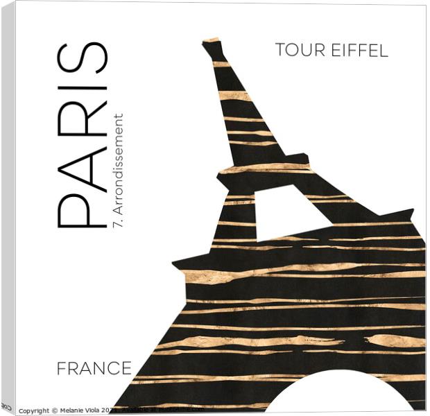 Urban Art PARIS Eiffel Tower Canvas Print by Melanie Viola