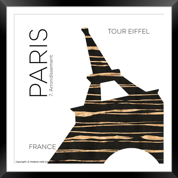Urban Art PARIS Eiffel Tower Framed Mounted Print by Melanie Viola