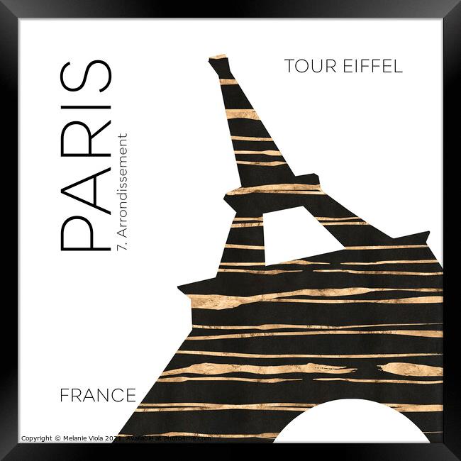 Urban Art PARIS Eiffel Tower Framed Print by Melanie Viola