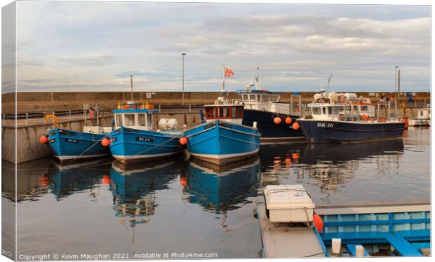 Fishing Boats In Seahouses Canvas Print by Kevin Maughan