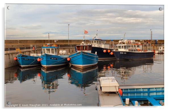 Fishing Boats In Seahouses Acrylic by Kevin Maughan