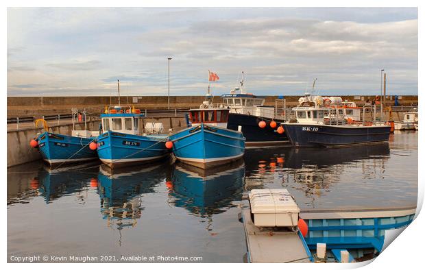 Fishing Boats In Seahouses Print by Kevin Maughan