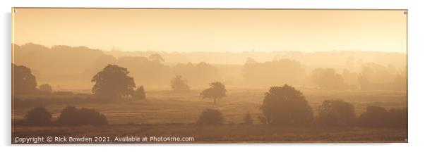 Misty Sunrise over Swanton Morley Countryside Acrylic by Rick Bowden