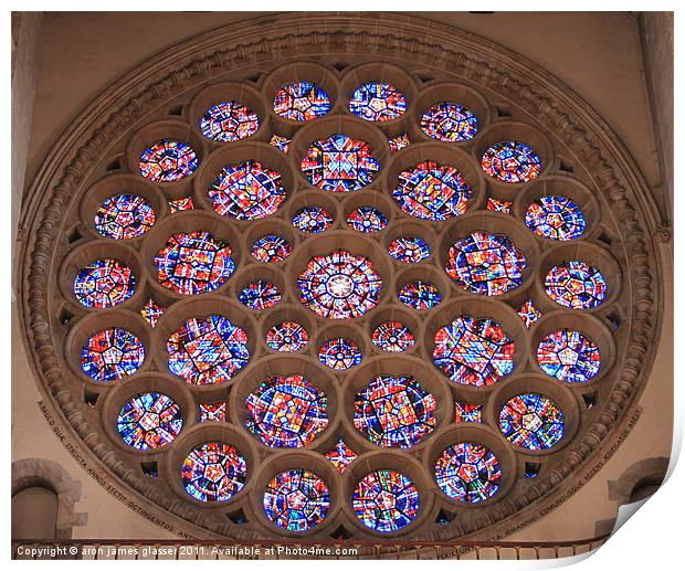 st albans cathedral glass panel Print by aron james glasser