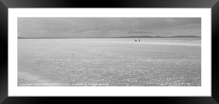 Lone Walkers on Pendine Sands Framed Mounted Print by Graham Lathbury