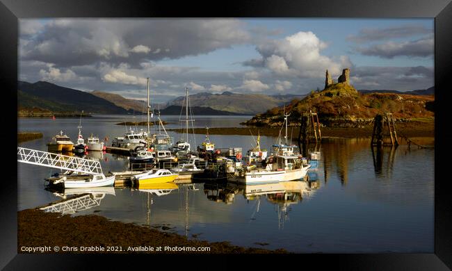 Kyleakin harbour and Castle Moil Framed Print by Chris Drabble