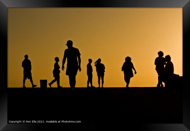 Sunset Stroll in Gran Canaria Framed Print by Ron Ella