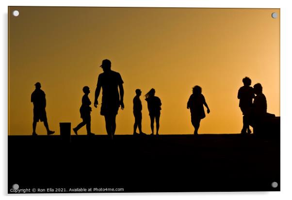Sunset Stroll in Gran Canaria Acrylic by Ron Ella
