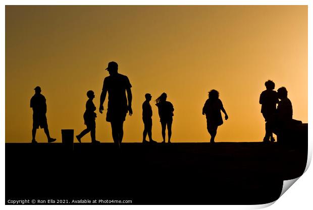 Sunset Stroll in Gran Canaria Print by Ron Ella