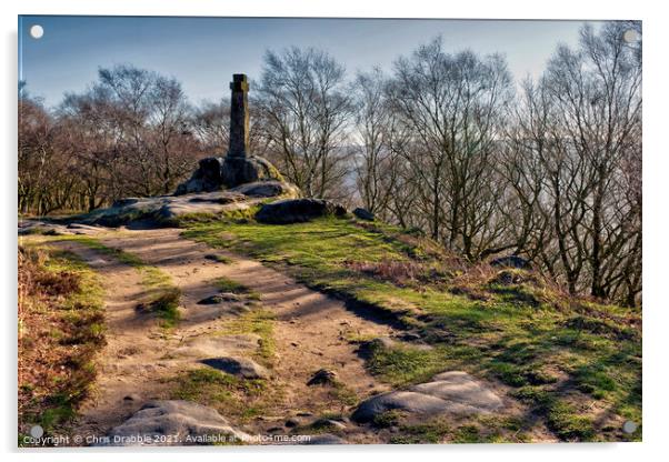 Wellington's Monument on Baslow Edge Acrylic by Chris Drabble