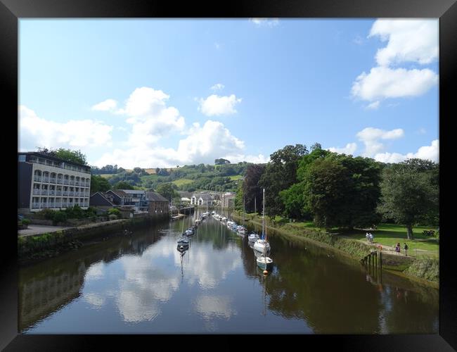 River  Dart at Totnes Framed Print by John Bridge