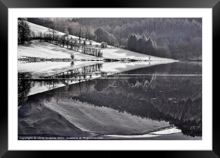 Under Derwent Edge in early frost Framed Mounted Print by Chris Drabble