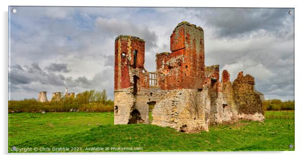 Torksey Castle Acrylic by Chris Drabble