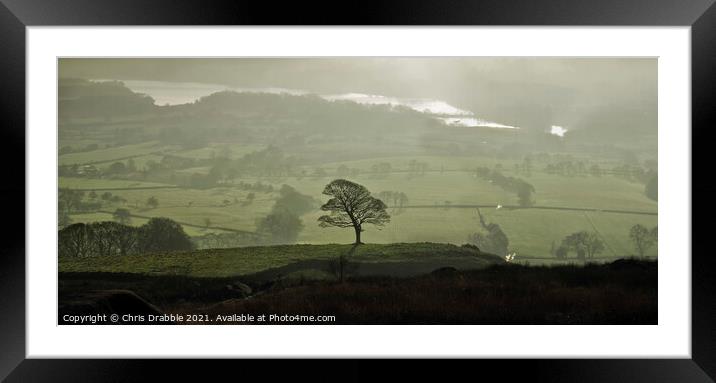 Tittesworth Reservoir from the Roaches Framed Mounted Print by Chris Drabble