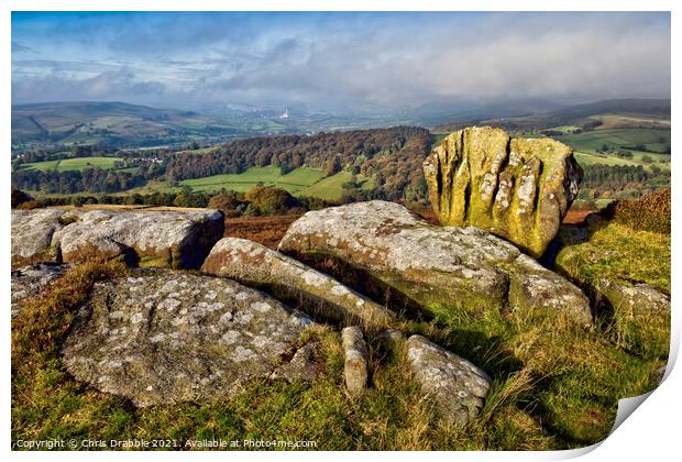 The view from Carhead Rocks Print by Chris Drabble