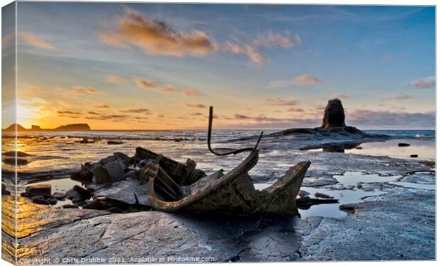 The wreck of the Admiral Von Tromp and Black Nab Canvas Print by Chris Drabble