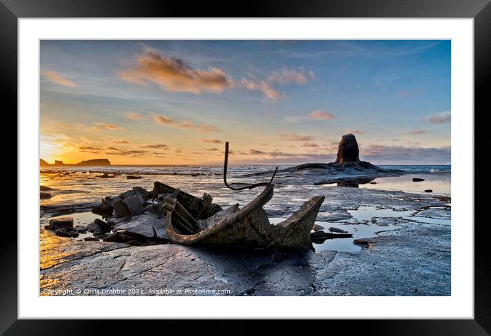 The wreck of the Admiral Von Tromp and Black Nab Framed Mounted Print by Chris Drabble