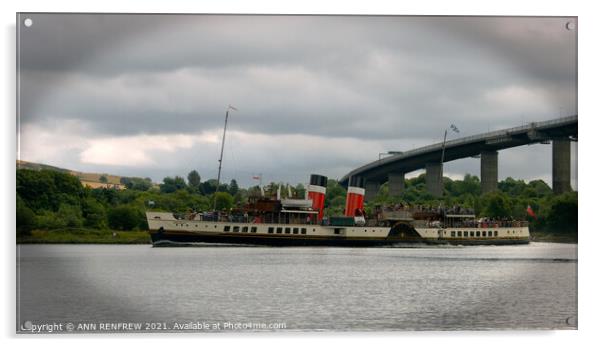 MV Waverley passing Erskine Bridge Acrylic by ANN RENFREW