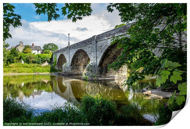 Bridge Over The River Wye Llyswen Print by Joel Woodward