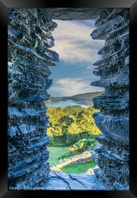 View of Llyn Padarn from Dolbadarn Castle  Framed Print by Phil Longfoot