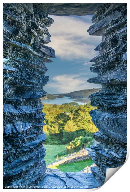 View of Llyn Padarn from Dolbadarn Castle  Print by Phil Longfoot