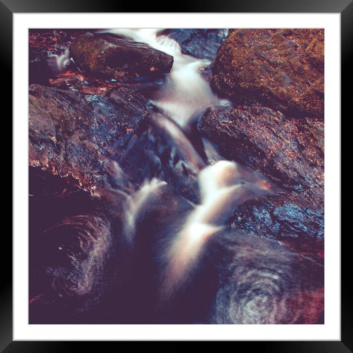  Waterfall, box, rock. Framed Mounted Print by Steve Taylor