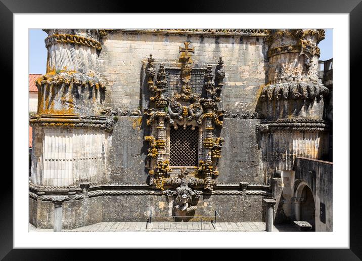Stunning carvings of the Manueline Window of the Convent of Chri Framed Mounted Print by Antonio Ribeiro
