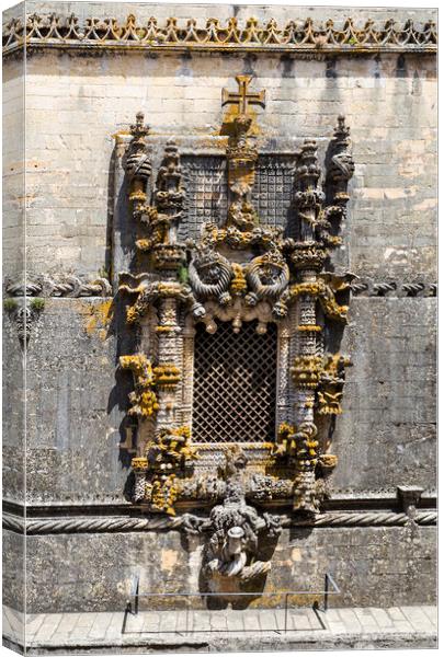 Stunning carvings of the Manueline Window of the Convent of Chri Canvas Print by Antonio Ribeiro