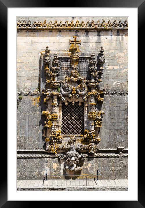 Stunning carvings of the Manueline Window of the Convent of Chri Framed Mounted Print by Antonio Ribeiro