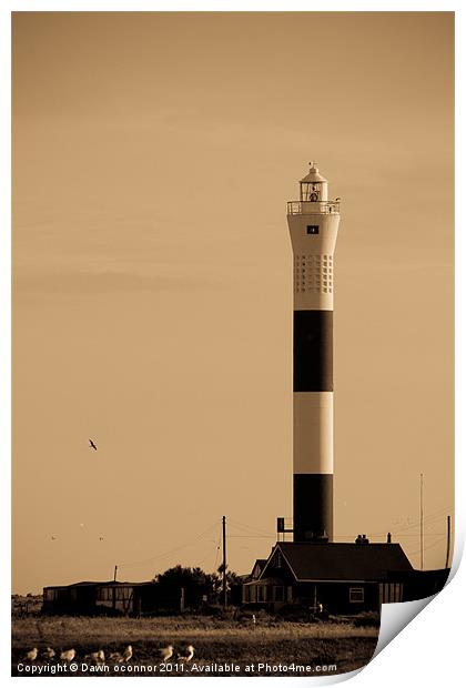 The New Lighthouse, Dungeness Kent Print by Dawn O'Connor
