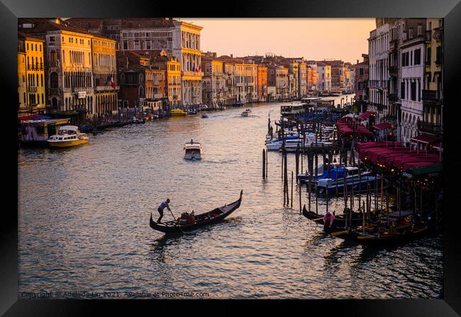 Sunset in Venice Framed Print by Adelaide Lin