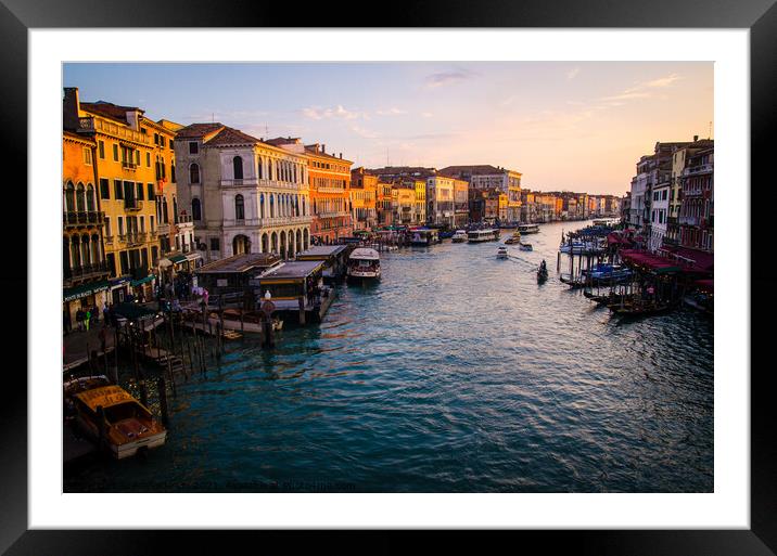 Sunset in Venice Framed Mounted Print by Adelaide Lin