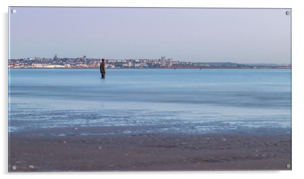 High tide surrounds an Iron Man Acrylic by Jason Wells