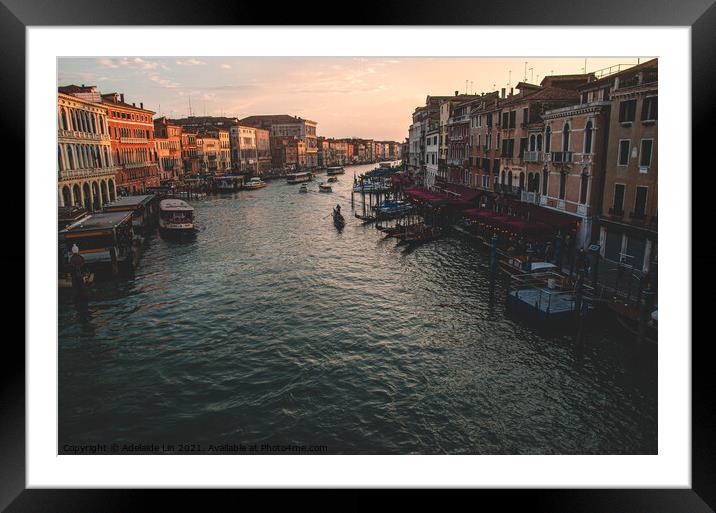 Sunset in Venice Framed Mounted Print by Adelaide Lin