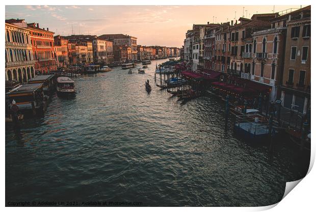 Sunset in Venice Print by Adelaide Lin