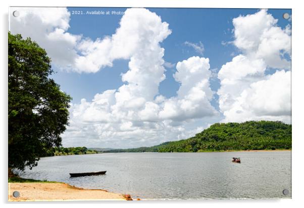 Netravathi river, Mangalore Acrylic by Lucas D'Souza