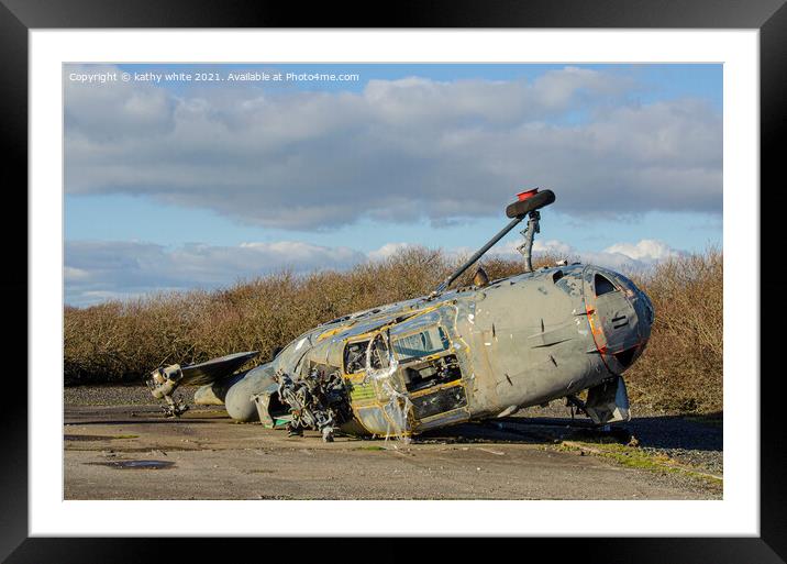 old abandoned Helicopters Framed Mounted Print by kathy white