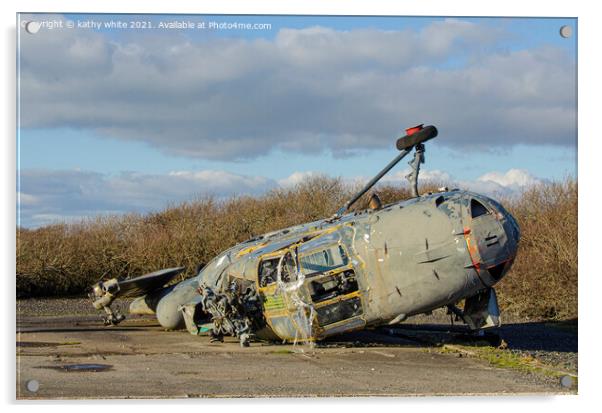 old abandoned Helicopters Acrylic by kathy white